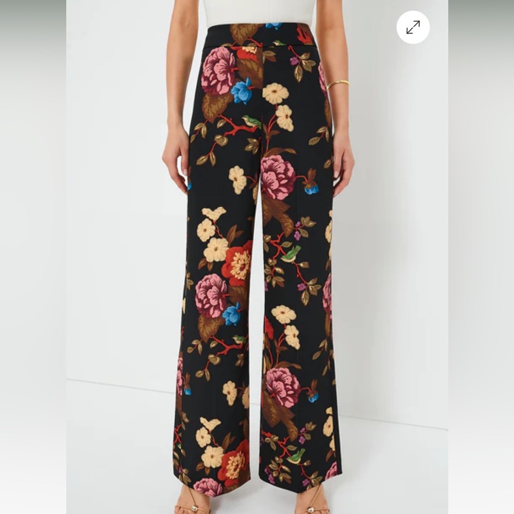Tuckernuck Floral Wide-Leg Pants - Black, Pink, Blue